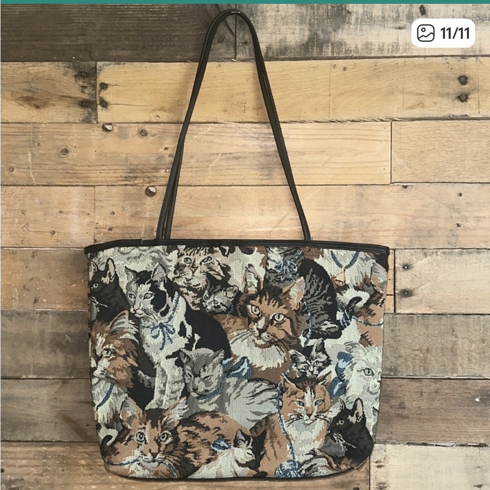 Cat Print Tapestry Bag π±π»π - Picture 4 of 5